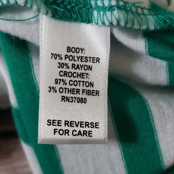 Cato kelly green and white striped tank with knit back accent - Picture 5 of 7